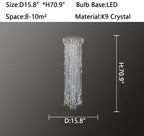 Extra Large Light Luxury Stairwell Crystal Tassel Chandelier for Staircase / high Floor Hall / loft