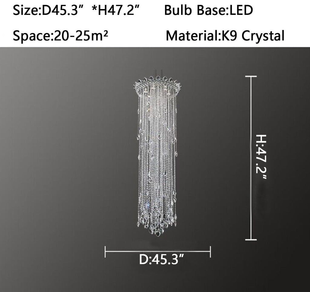 Extra Large Light Luxury Stairwell Crystal Tassel Chandelier for Staircase / high Floor Hall / loft