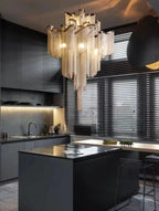 Post-Modern Extra Large Stainless Steel Long Tassel Chandelier for Large Living Room / Staircase / Villa /