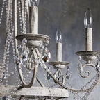 Affordable French Vintage Iron Crystal Pendant Candle Chandelier for Living Room / Restaurant / Cafe / Hotel