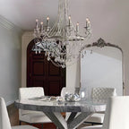Affordable French Vintage Iron Crystal Pendant Candle Chandelier for Living Room / Restaurant / Cafe / Hotel