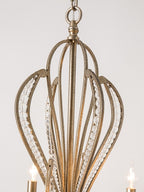Vintage Silver Finish Crystal and Iron Candle Chandelier for Living Room and Dining Room