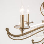 Vintage Silver Finish Crystal and Iron Candle Chandelier for Living Room and Dining Room
