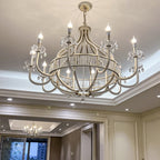 Light Luxury Nordic Vintage Candle Iron Lantern Chandelier for Living / Dining Room / Bedroom