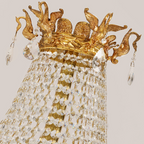 Extra Large Retro Luxury Full Copper Crystal Chandelier for Staircase / Duplexes / Villas