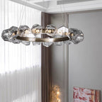 Nordic Minimalist Glass Circle Art Chandelier for Living / dining Room / bedroom