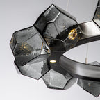 Nordic Minimalist Glass Circle Art Chandelier for Living / dining Room / bedroom