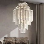 Huge Post-Modern Hollow Glass Tube Tassel Chandelier for Living Room / foyer / villa / stairs