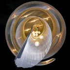 Extra Large Multi-Layered Post-Modern Luxury Metal Chains Chandelier for High-Ceiling Room