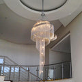 Extra Large Multi-Layered Post-Modern Luxury Metal Chains Chandelier for High-Ceiling Room