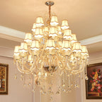 Extra Large Luxury Multi-Tiered Crystal Pendant Chandelier for High-Ceiling Rooms