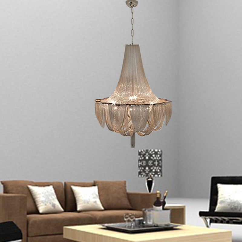 Designer Models Oversized Aluminium Long Tassel Pendant Chendelier for Large Living Room / staircase / villa