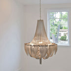 Designer Models Oversized Aluminium Long Tassel Pendant Chendelier for Large Living Room / staircase / villa