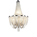 Designer Models Oversized Aluminium and Stainless Steel Long Tassel Pendant Chandelier with Multi-Crafted