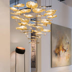 Nordic Art Lotus Leaves Shape Pendant Chandelier for Dining Room / stairs / foyer