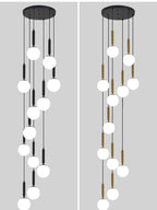 Extra Large Nordic Minimalist Long Pendant Light for Spiral Staircase / high-Ceiling Room