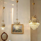 Designer Model Light Luxury Crown Crystal Pendant Chandelier for Bedside / foyer / dining Room