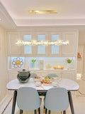 Nordic Light Luxury Rectangular Brass Pendant with K9 Crystal for Dining Room and Kitchen Island