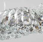 Nordic Light Luxury Rectangular Brass Pendant with K9 Crystal for Dining Room and Kitchen Island