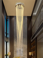 Extra Large Affordable Luxury Tiered Tassel Watefall Crystal Chandelier for Spiral Staircase / villa / hotel