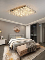 Extra Large Luxury Rectangle Light Flush Mount Crystal Chandelier for Living Room / bedroom