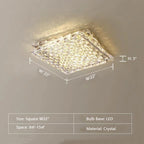 Extra Large Luxury Rectangle Light Flush Mount Crystal Chandelier for Living Room / bedroom
