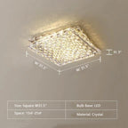 Extra Large Luxury Rectangle Light Flush Mount Crystal Chandelier for Living Room / bedroom