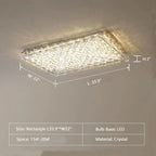 Extra Large Luxury Rectangle Light Flush Mount Crystal Chandelier for Living Room / bedroom