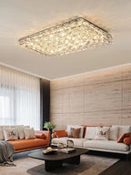 Extra Large Luxury Rectangle Light Flush Mount Crystal Chandelier for Living Room / bedroom