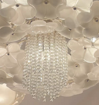 Modern Light Luxury Designer Style Flower Light Crystal Pendant Chandelier for Living Room / bedroom / big