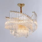Large Modern Art Spiral Tiers Glass Pendant Chandelier for Living Room / dining Room / entryway