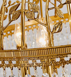 Baroque Luxury Full Copper Crystal Pendent Candle Chandelier for Entryway / foyer / dining Room
