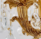 Baroque Luxury Full Copper Crystal Pendent Candle Chandelier for Entryway / foyer / dining Room