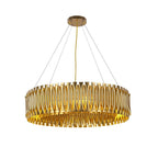 Post-Modern Light Luxury Aluminum Hollow Round Gold Chandelier for Living / dining Room / bar