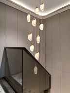 Modern Mango Shape Light Crystal Air Bubbles Pendant Chandelier for Stairs / living Room / high-Ceiling Room