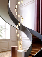 Modern Mango Shape Light Crystal Air Bubbles Pendant Chandelier for Stairs / living Room / high-Ceiling Room