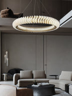 Extra Large Tiers Modern Stainless Steel Ring Chandelier for Living Room / foyer / big Entrys