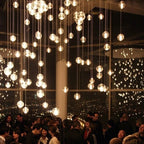 Oversized Nordic Art Round Air Bubbles Pendant Chandelier for Stairs / spiral Staircase / hotel