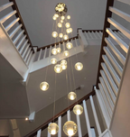 Oversized Nordic Art Round Air Bubbles Pendant Chandelier for Stairs / spiral Staircase / hotel