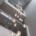 Oversized Nordic Art Round Air Bubbles Pendant Chandelier for Stairs / spiral Staircase / hotel