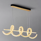 Modern Gold Art Light Luxury Crystal Chandelier for Dining Room / kitchen Island