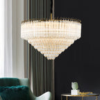 Multi-Tier Modern Light Luxury Crystal Rods Pendant Chandelier for Living Room / bedroom / foyer / entrys