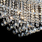 Modern Oversized Flush Mount Oval Crystal Pendant Chandelier for Living Room / dining Table Light