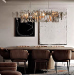 Oversize Post-Modern Avant Art Irregular Metal Piece Chandelier for Living / dining Room / kitchen Island