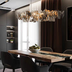 Oversize Post-Modern Avant Art Irregular Metal Piece Chandelier for Living / dining Room / kitchen Island