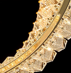 Luxury K9 Crystal Pendant Chandelier with Curved Vacuum Plating Finish, Unique Lantern Shape for Living Dining