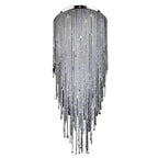Extra Large Flush Mount Crystal Tassel Pendant Chandelier for Living Room / high-Ceiling Room / foyer