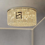 Designer Model Flush Mount Crystal Pendant Round Chandelier for Living / dining Room / study
