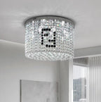 Designer Model Flush Mount Crystal Pendant Round Chandelier for Living / dining Room / study