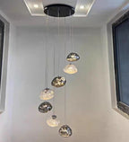 Extra Large Nordic Minimalist Glass Cloud Decorative Chandelier for Stairs / living Room / high-Ceiling Room